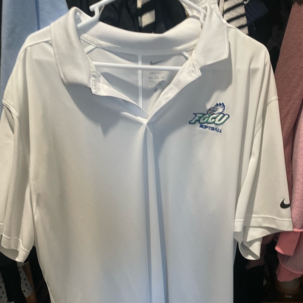 Nike White Polo with Embroidered Logo